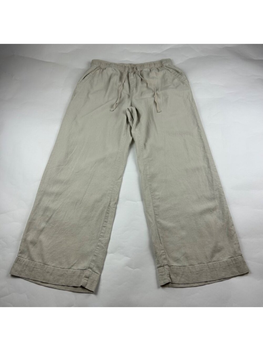 Briggs New York Natural Linen Blend Wide Leg Pant L